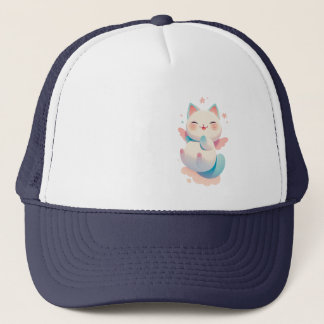 Drijvende engelkat - grillige pastel fantasiekunst trucker pet