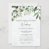 Drijvende Eucalyptus Elegant Waterverf Wedding I Kaart (Voorkant)