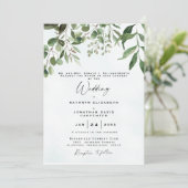 Drijvende Eucalyptus Elegant Waterverf Wedding I Kaart (Staand voorkant)