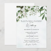Drijvende Eucalyptus Elegant Waterverf Wedding I Kaart (Voorkant / Achterkant)