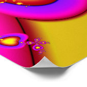 Drijvende fractale harten poster (Hoek)