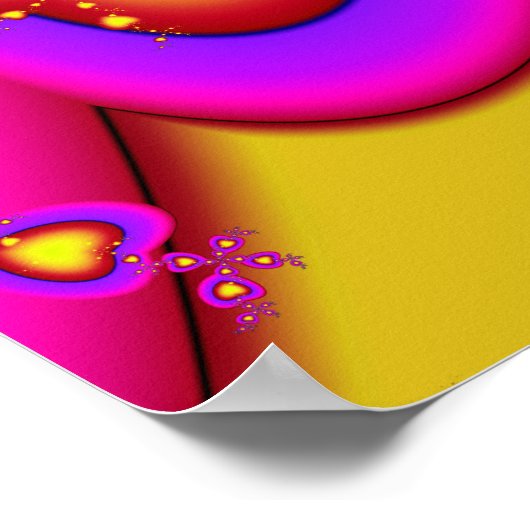Drijvende fractale harten poster (Hoek)