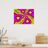 Drijvende fractale harten poster (Keuken)