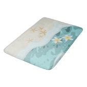 Drijvende Frangipanis op Beach Wave Meet Starfishe Badmat (Gekanteld)