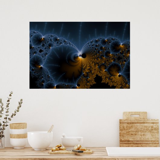 Drijvende gelei - fractale kunst poster (Keuken)