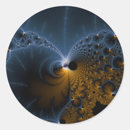 Drijvende gelei - fractale kunst ronde sticker (Voorkant)