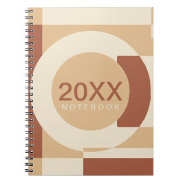 Drijvende geometrische vormen terracotta notitieboek