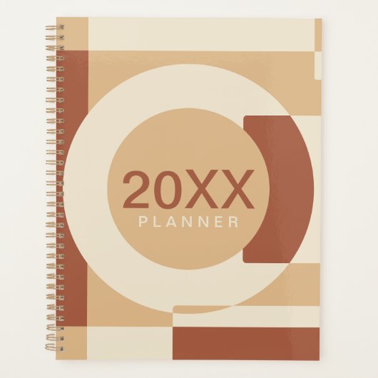 Drijvende geometrische vormen terracotta planner (Voorkant)