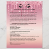 Drijvende Glitter EYELASH EXTENSION CONSENT FORM Flyer (Voorkant)