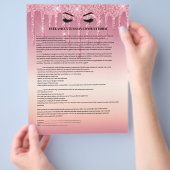 Drijvende Glitter EYELASH EXTENSION CONSENT FORM Flyer (Hand)