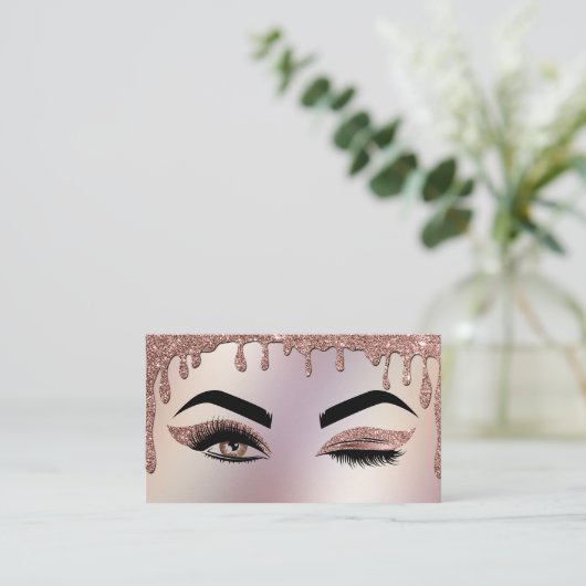 Drijvende Gold Makeup kunstenaar Wink Eye Lashes Visitekaartje (Staand voorkant)