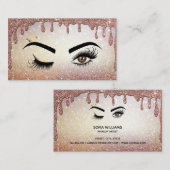 Drijvende Gold Makeup kunstenaar Wink Eye Lashes Visitekaartje (Voorkant / Achterkant)