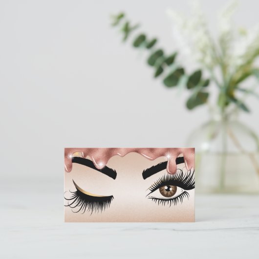 Drijvende Gold Makeup kunstenaar Wink Eye Lashes Visitekaartje (Staand voorkant)