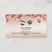 Drijvende Gold Makeup kunstenaar Wink Eye Lashes Visitekaartje (Achterkant)