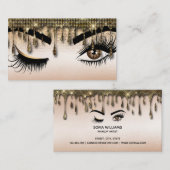 Drijvende Gold Makeup kunstenaar Wink Eye Lashes Visitekaartje (Voorkant / Achterkant)