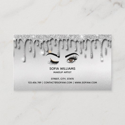 Drijvende Gold Makeup kunstenaar Wink Eye Lashes Visitekaartje (Achterkant)
