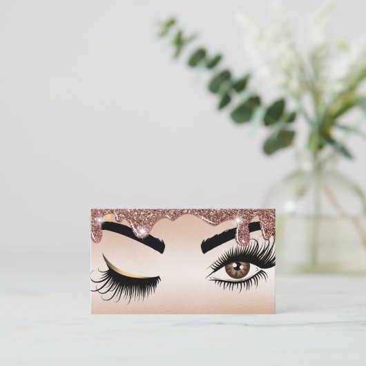 Drijvende Gold Makeup kunstenaar Wink Eye Lashes Visitekaartje (Staand voorkant)