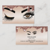 Drijvende Gold Makeup kunstenaar Wink Eye Lashes Visitekaartje (Voorkant / Achterkant)