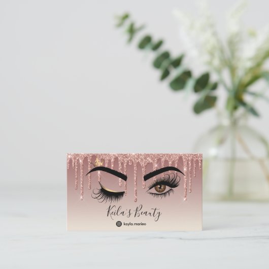 Drijvende Gold Makeup kunstenaar Wink Eye Lashes Visitekaartje (Staand voorkant)
