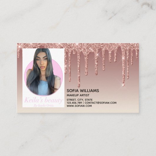 Drijvende Gold Makeup kunstenaar Wink Eye Lashes Visitekaartje (Achterkant)