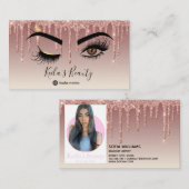 Drijvende Gold Makeup kunstenaar Wink Eye Lashes Visitekaartje (Voorkant / Achterkant)