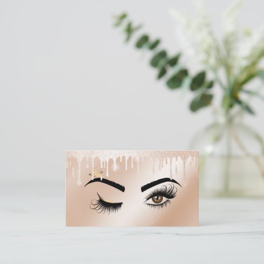 Drijvende Gold Makeup kunstenaar Wink Eye Lashes Visitekaartje (Staand voorkant)