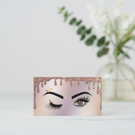 Drijvende Gold Makeup kunstenaar Wink Eye Lashes Visitekaartje (Staand voorkant)
