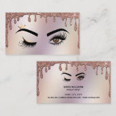 Drijvende Gold Makeup kunstenaar Wink Eye Lashes Visitekaartje (Voorkant / Achterkant)