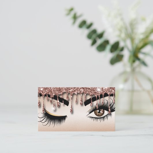Drijvende Gold Makeup kunstenaar Wink Eye Lashes Visitekaartje (Staand voorkant)
