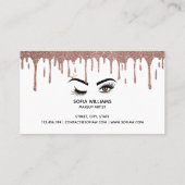 Drijvende Gold Makeup kunstenaar Wink Eye Lashes Visitekaartje (Achterkant)