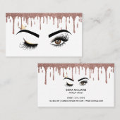 Drijvende Gold Makeup kunstenaar Wink Eye Lashes Visitekaartje (Voorkant / Achterkant)