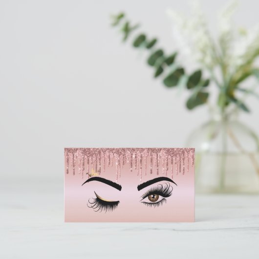 Drijvende Gold Makeup kunstenaar Wink Eye Lashes Visitekaartje (Staand voorkant)