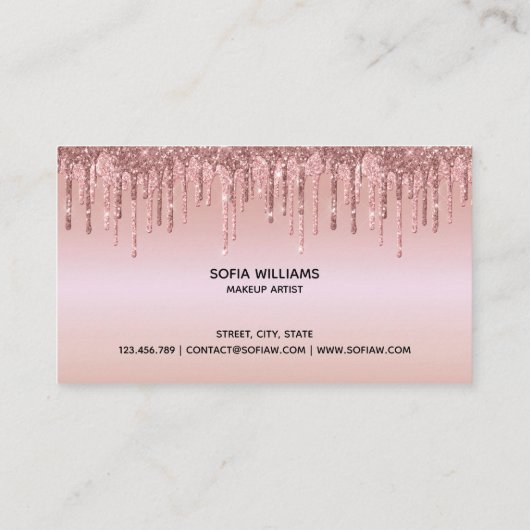 Drijvende Gold Makeup kunstenaar Wink Eye Lashes Visitekaartje (Achterkant)