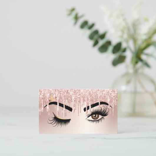 Drijvende Gold Makeup kunstenaar Wink Eye Lashes Visitekaartje (Staand voorkant)