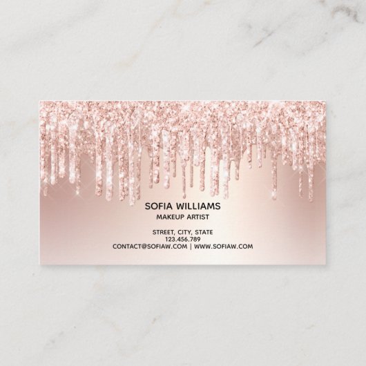 Drijvende Gold Makeup kunstenaar Wink Eye Lashes Visitekaartje (Achterkant)