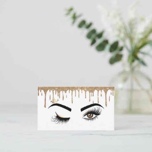 Drijvende Gold Makeup kunstenaar Wink Eye Lashes Visitekaartje (Staand voorkant)