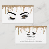 Drijvende Gold Makeup kunstenaar Wink Eye Lashes Visitekaartje (Voorkant / Achterkant)