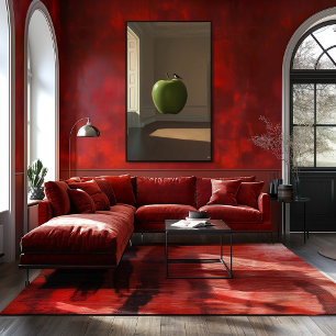 Drijvende groene appel en vogel – Surreal Dreamsca Poster