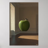 Drijvende groene appel en vogel – Surreal Dreamsca Poster (Voorkant)