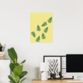 Drijvende groene fern laat stijlvol Abstract Poste Poster (Thuiskantoor)