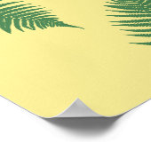 Drijvende groene fern laat stijlvol Abstract Poste Poster (Hoek)