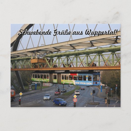 Drijvende groeten uit Wuppertal in het Duits Briefkaart (Voorkant)