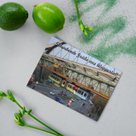 Drijvende groeten uit Wuppertal in het Duits Briefkaart