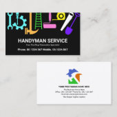 Drijvende handyman constructietechnicus visitekaartje (Voorkant / Achterkant)