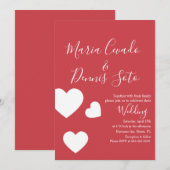 Drijvende Hart Lettering Script Trouw Bold Kleur Kaart (Voorkant / Achterkant)