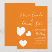 Drijvende Hart Lettering Script Trouw Bold Kleur Kaart (Voorkant / Achterkant)