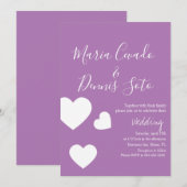 Drijvende Hart Lettering Script Trouw Bold Kleur Kaart (Voorkant / Achterkant)