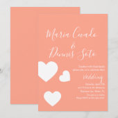 Drijvende Hart Lettering Script Trouw Bold Kleur Kaart (Voorkant / Achterkant)