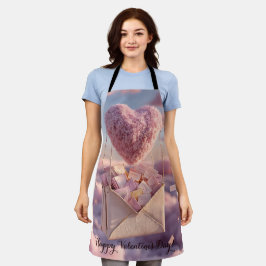 Drijvende Hart van Liefdesbrieven Ontwerp Postkaar Schort