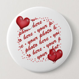 Drijvende hartballonnen Foto-Lijst Ronde Button 7,6 Cm